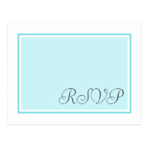 Aqua and Teal Wedding RSVP Postcards