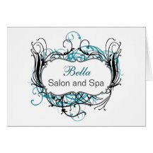 aqua black and white Chic Business Thank You Cards