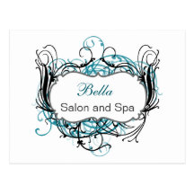 aqua black and white Chic Business Thank You Cards Postcard