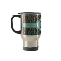 Aqua Blue and Brown Zebra Stripes with Monogram