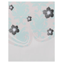 aqua blue and dark carnation pink damask design flyer