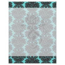 aqua blue and dark grey damask pattern full color flyer