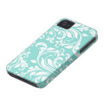Aqua Blue and White Damasked Pattern casemate cases
