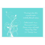 Aqua Blue and White Floral Enclosure Card Business Card Templates