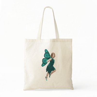 Aqua blue fairy canvas bags by SusieHawkins