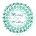 AQUA BLUE Flower Petal Wedding Wreath stickers