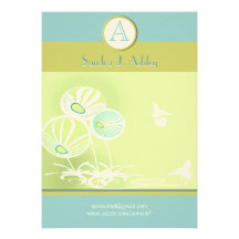 Aqua Blue Flowers and Bees Wedding Invitation