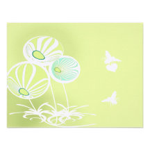 Aqua Blue Flowers and Bees Wedding Response Announcements