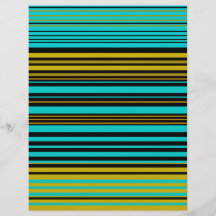 Aqua blue gold and black stripes flyers