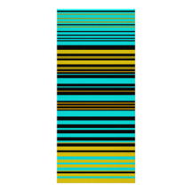 Aqua blue gold and black stripes customized rack card