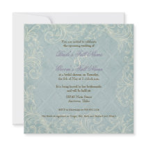 Aqua Blue Hydrangea Swirl Floral Flower Wedding Personalised Invites