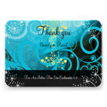 Aqua Blue Lemon Yellow Calla Lily Flower- Custom Invitations
