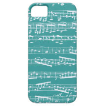 Aqua Blue music notes iPhone 5 Covers