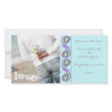 Aqua Blue Paisley Save the Date with Your Photo photo cards