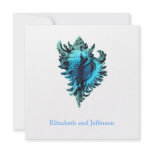 Aqua Blue Sea Shell Modern Wedding Invitation