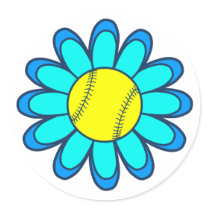 Aqua Blue Softball Girl