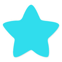 Aqua Blue Star Sticker