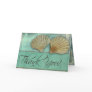 Aqua blue thank you - with sea shells greeting cards