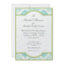 Aqua Blue Toile Quatrefoil - Bridal Shower Invite