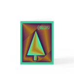 Aqua Brown Christmas Tree cards