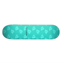 Aqua christmas bells pattern skateboard