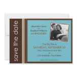Aqua-Coral Modern Speckled Texture Save the Date