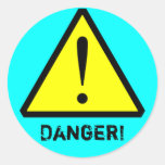 Aqua Customisable Warning Symbol Sticker