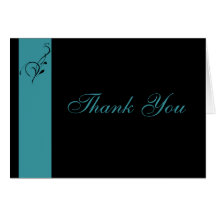 Aqua Elegance Thank Your Cards