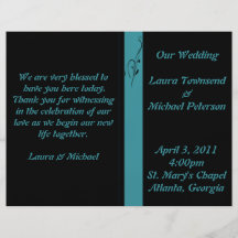 Aqua Elegance Wedding Programs Flyer Design