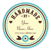 Aqua Flower Handmade By Personalised Stickers