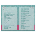 Aqua & Fuchsia Beach Wedding Ceremony Programs Flyer