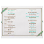 Aqua gold wedding program wheat flyers