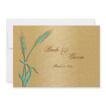 Aqua gold wedding wheat "response cards"