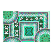 Aqua Green Collage Wrapped Canvas Canvas Prints