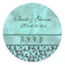 Aqua grey rsvp wedding floral damask