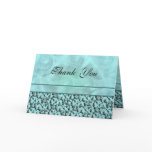 Aqua grey "thank you" wedding damask