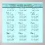 Aqua grey wedding seating charts