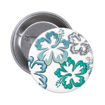 Aqua Hibiscus Blooms Pins