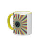 Aqua Magenta Sunburst Fractal Mugs