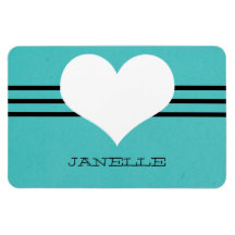 Aqua Modern Heart Flexi Magnet