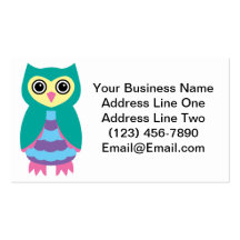 Aqua Owl Business Card Template