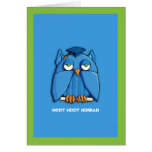 Aqua Owl Grad aqua green You Did It Graduation Card
