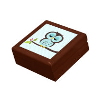 Aqua Owl Illustration Gift Boxes