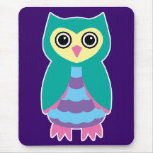 Aqua Owl Mouse Mat
