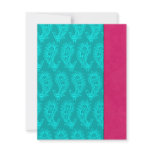 Aqua Paisley Peacocks Indian Wedding RSVP Announcements