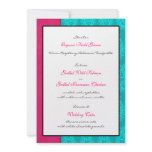 Aqua Paisley Peacocks Wedding Reception Menu Card Custom Invitation