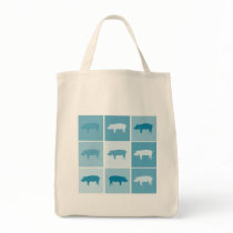 Aqua Piggies Canvas Bag
