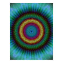 Aqua pools mandala kaleidoscope Postcard