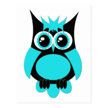 Aqua Punk Owl Postcard