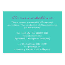 Aqua Purple Insert Reception & Accommodation Cards Business Card Template
